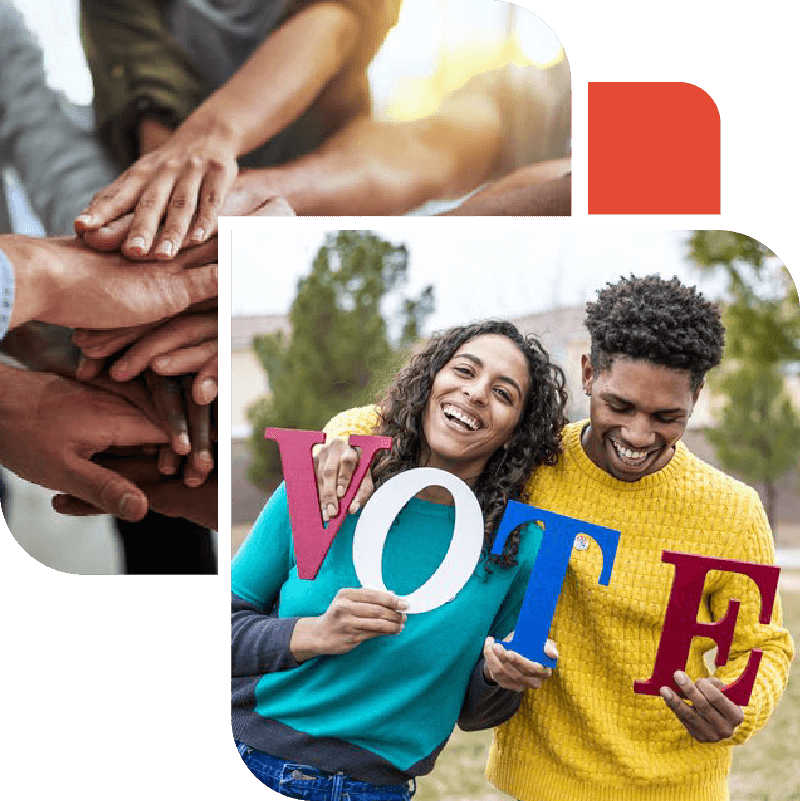 A design collage of images for Rocky Mountain Smoke-Free Alliance get engaged section
