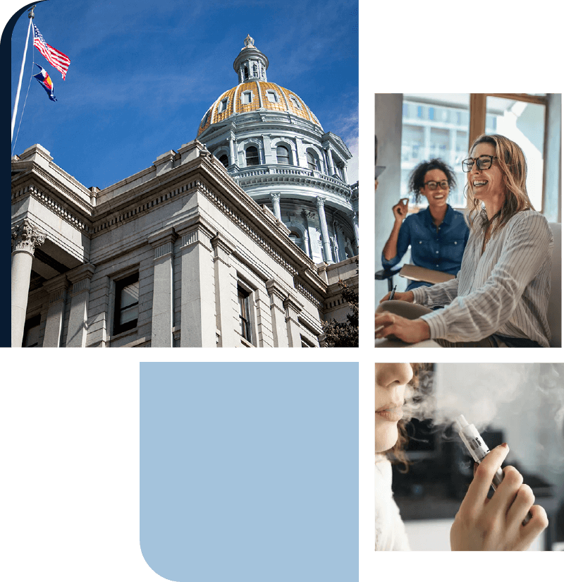 A design collage of images for the Rocky Mountain-Smoke-Free Alliance header section